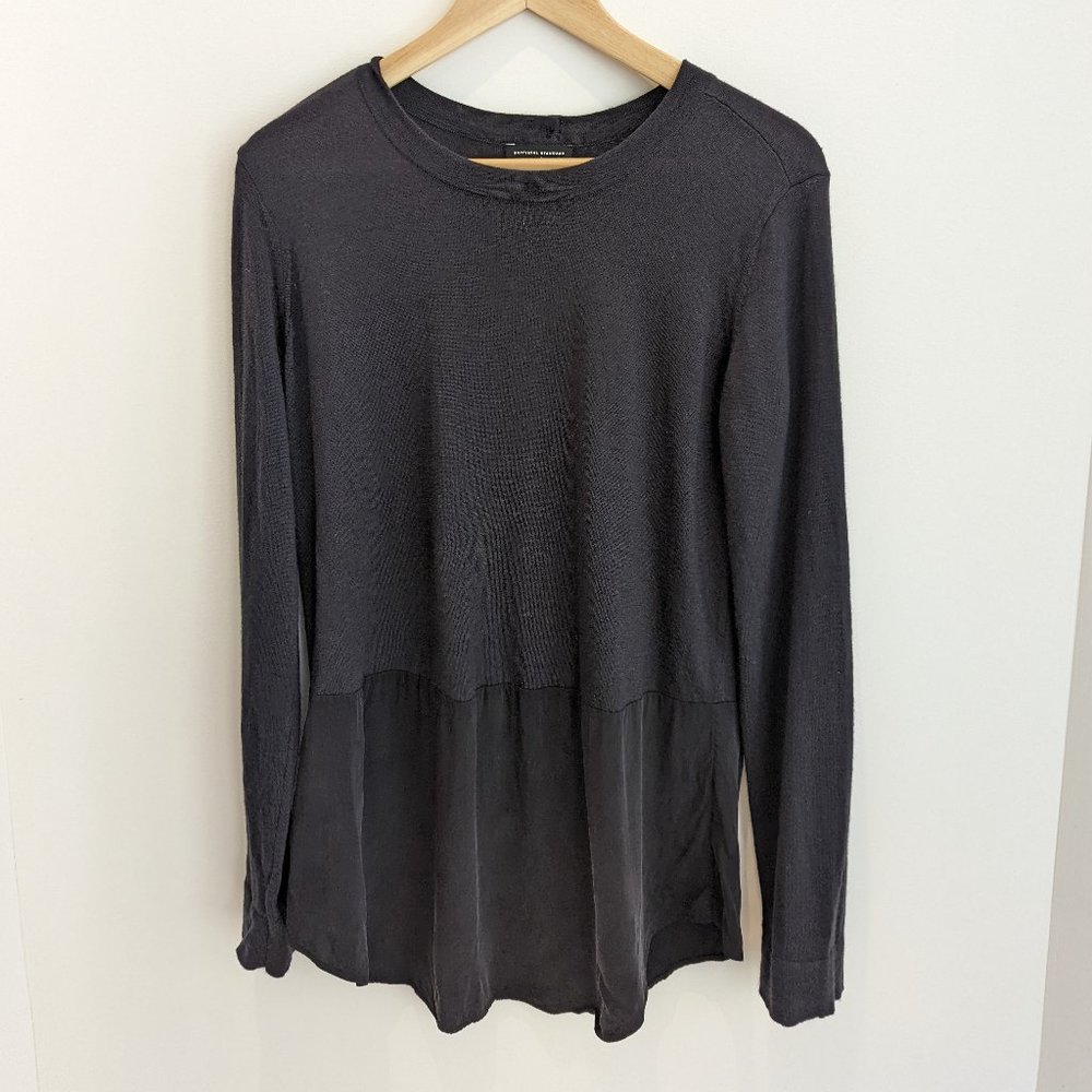 Universal Standard Dalia mixed media black sweater 2XS